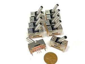 10 x slide switch toggle TS-22E01AT15 6 pin toggle dpdt 15mm on-on metal PCB G3