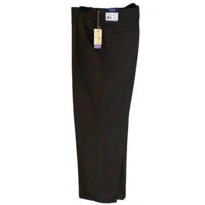 Pantalones de vestir micro cómodos de colección para hombre color oliva oscuro plisado con puños 40”x32” nuevos con etiquetas flecha Foto 1 de 4