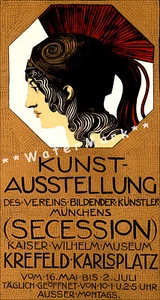 Secession 1904 Kunst Ausstellung Krefeld DE Vintage Poster Print Retro Style Art - Picture 1 of 5
