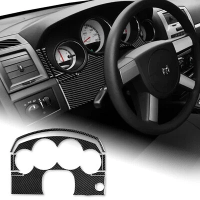 For Dodge Magnum Charger 2008-2010 Black Speedometer Frame Carbon Fiber Sticker - Imagem 1 de 4