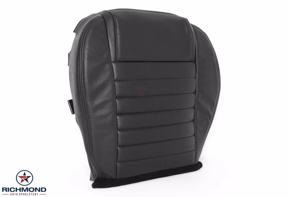 Ford Mustang 2006 2007 - Cubierta de asiento de cuero de repuesto inferior del lado del conductor negra Foto 1 de 4