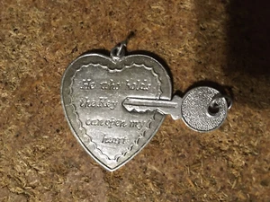 HE WHO HOLDS THE KEY CAN UNLOCK MY HEART SILVER PENDANT WITH KEY / WRONGWAY052 - Picture 1 of 6