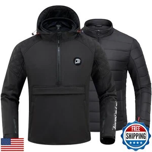 IRON JIA'S Motorcycle Jacket with CE Armor, 3-in-1 Windproof Riding Hoodie, A - Picture 1 of 5