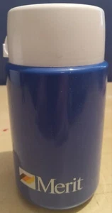 Vintage Merit Zigaretten Thermoskanne 6" hoch, blau & weiß, Vintage aber nie benutzt  - Bild 1 von 6