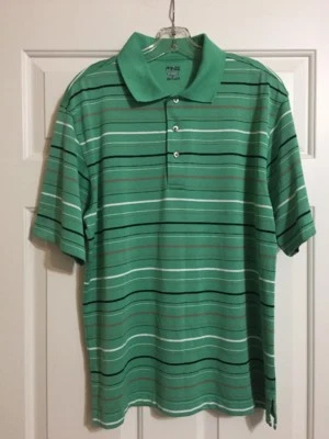 Camisa polo/golf manga corta a rayas verdes talla M PING NUEVA SIN ETIQUETAS para hombre Foto 1 de 4