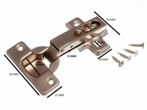 Muelle Armario Bisagra 35mm 95d Placa Cruciforme Tornillo Acero BZP Cant. 1 Par - Imagen 1 de 1