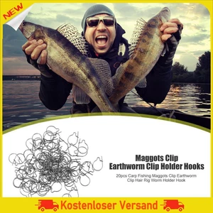 20pcs Carp Angling Accessories Maggot Earthworm Clip Magic Ring Holder Hooks Rig