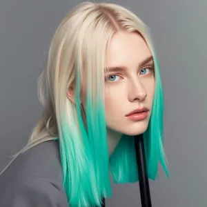 Bob Ombre Parrucche Verde Dritte Pizzo Anteriore Sintetico Calore Sicuro per Donna - Foto 1 di 7