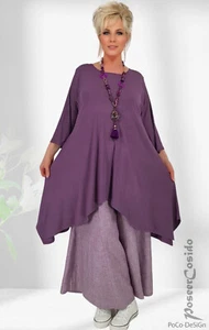 Poco Design LAGENLOOK tunique chemise longue mauve XL-XXL-XXXL 52 54 56 58 unitéGR - Photo 1/11