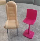 2 Barbie Miniature Dollhouse Furniture Chair and Stool Lot FREE SHIPPING