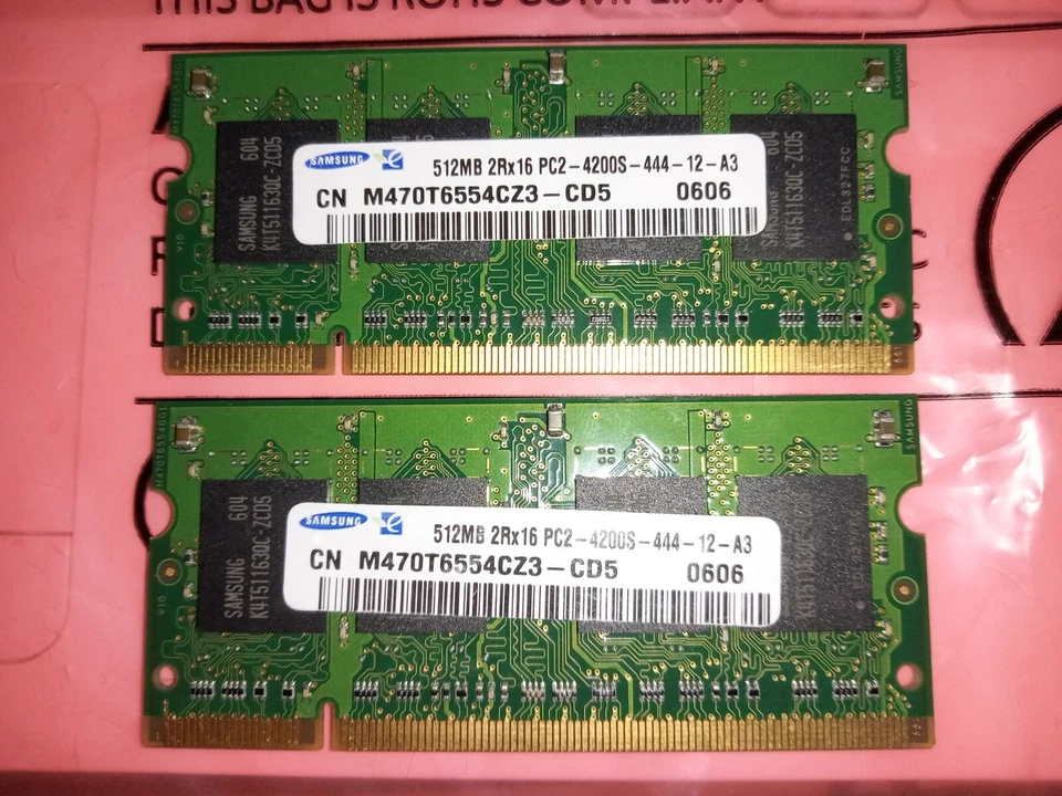 Samsung 512MB DDR2 (x2) RAM M470T6554CZ3-CD5 (1GB Total) - Image 1 of 1