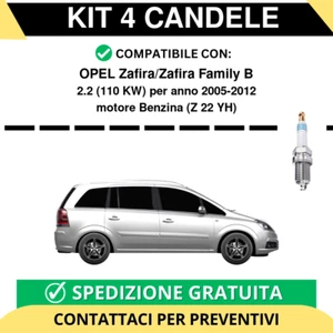 KIT 4 CANDELE per OPEL Zafira/Zafira Family B 2.2 110 kw anno 2005-2012 - Foto 1 di 2