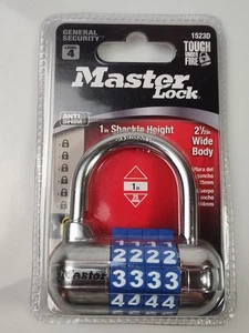 MASTER LOCK 4-DIGIT COMBINATION PADLOCK SOFT TOUCH DIAL 15230 NEW BLUE WHITE - Picture 1 of 2