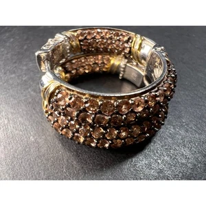 Andalusite inside out hoop earrings in gold and rhodium over sterling silver - Picture 1 of 22