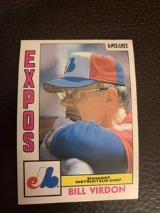 1984 O-Pee-Chee Bill Virdon Montreal Expos #111 - Picture 1 of 2