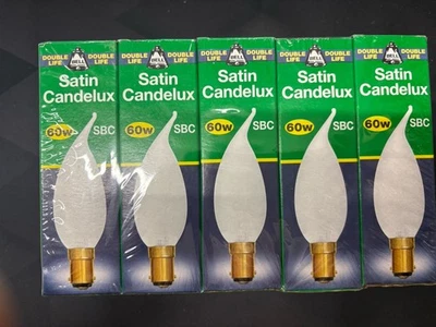 Pack of 10 Bell Satin Candelux Candle Bulbs 60w SBC B15 240V Incandescent lamps - Image 1 of 2