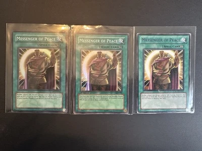 3x Yugioh Messenger of Peace MRL-102 Super And Duelist League Purple 1st Ed (MP) - Image 1 of 4