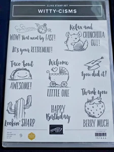 Stampin’ Up! WITTY-CISMS (9) Stamps-New/Retired-Thank you, Happy Birthday+++ - Picture 1 of 3