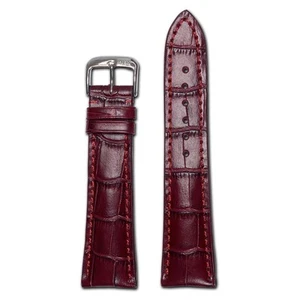 Embossed Leather Alligator Print Watch Band | Louisiana | Burgundy - Picture 1 of 2