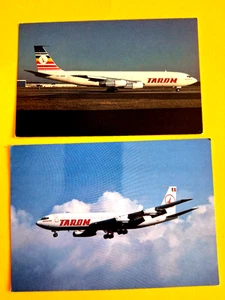 TAROM Romania 2 cartoline Boeing anni 707 - Foto 1 di 2