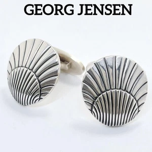 Georg Jensen Silver 925 Shell Cufflinks Unisex Accessories Used - Picture 1 of 8