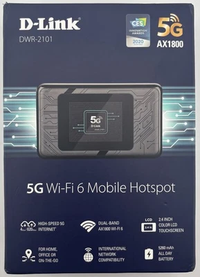 D-LINK DWR-2101 AX1800 5G WI-FI 6 MOBILE HOTSPOT - Image 1 of 3