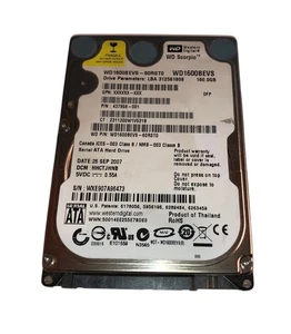 Festplatte WD1600BEVS-60RST0 Western Digital Scorpio Blue 160GB 5400RPM SATA 8MB - Bild 1 von 2