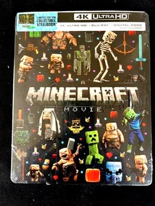 MINECRAFT-THE MOVIE 2025 (4K Ultra-Blu-Ray-Digital) Steelbook W/ Features NEW - Picture 1 of 2