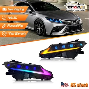 RGB LED Headlights For Toyota Camry XSE XLE TRD SE LE 2018-2024 Clear Head Light - Picture 1 of 23