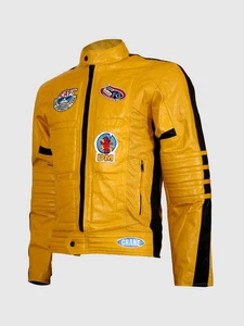 BILL Men's YELLOW MOTORCYCLE JACKET - Medium - Picture 1 of 3