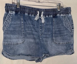 Maurices Damen Jeansshorts blau L großer Gummibund Kordelzug - Bild 1 von 6