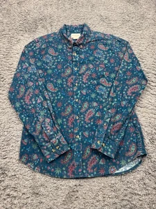 Obey Propaganda Shirt Men Medium Floral Paisley Button Down Chamois Flannel Vtg - Picture 1 of 9