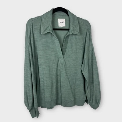 Suéter Polo de Verano Aerie Endless Verde Oliva Pop Sobre Gran Tamaño Mediano Foto 1 de 4