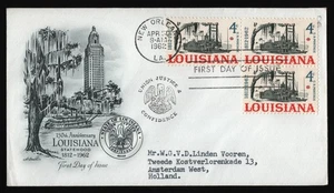 #1197 4c Louisiana Statehood, Artmaster to Holland FDC **ANY 5=FREE SHIPPING** - Picture 1 of 1