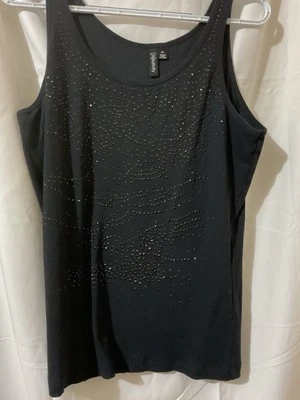 Sparkly Woman’s Tank Top  XL Black Made By Relativity In China - Image 1 of 4