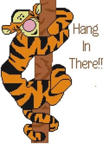 CROSS STITCH+ CRAFT PATTERN Winnie Pooh Tiger Friend Tigger Tree Hang in There - Picture 1 of 17