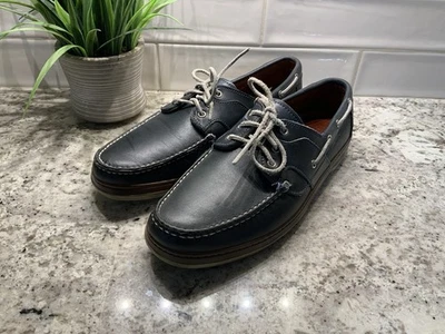 Allen Edmonds Eastport 11.5 D Navy Blue Boat Shoes Leather - Image 1 of 4