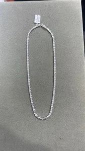 15.25ct Natural Diamond Tennis Necklace. 18k White Gold. 17inches. 4 Prong - Picture 1 of 1