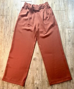 Pantalones LULULEMON 4 Noir Rústicos Arcilla Marrón HR Pierna Ancha Corbata Cintura W5BXIS - Imagen 1 de 5