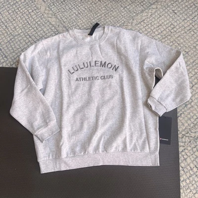 Lululemon 男式 STEADY STATE CREW *COLLEGIATE HEATHERED 浅灰色 尺寸 XL 全新带标签 — 第 1/4 张图片