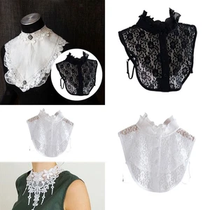 Women Lace Fake Collar Lady Half Shirt Top for Dresses Casual Wear Sweaters - Picture 1 of 14