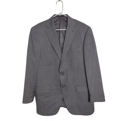 Blazer Reda Milano Hart Schaffner and Marx Super 130s Gris Pin Rayas 44R  Foto 1 de 4