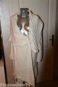 gilet poncho laine blanc MC PLANET T 38 neuf étiquette HAUT DE GAMME val 250€ - Picture 1 of 6