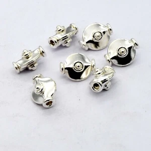 55 PCS 10X7X5MM SOLID COPPER BALI BEAD STERLING SILVER PLATED 49 - Picture 1 of 4