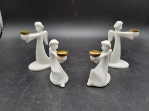 Vintage Rosenthal Germany White Porcelain Angel Candle Holder Figurines Set Of 4 - Picture 1 of 5