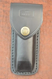 BUCK USA BLACK LEATHER SHEATH ONLY (NO KNIFE) FITS LARGE 112 LOCKBACK (21369) - Picture 1 of 2