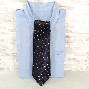 Whimsy Panda Neck Tie Mens Navy Animal Print Modern Novelty Suit Dark KAI LONG - Picture 1 of 9