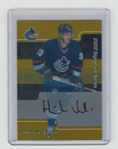 01/02 BAP Signature Series Vancouver Canucks Henrik Sedin Gold Auto card #72 - Bild 1 von 4