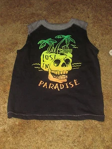 Boys Arizona NWT black Lost in Paradise skull tank top size 4 - Picture 1 of 1