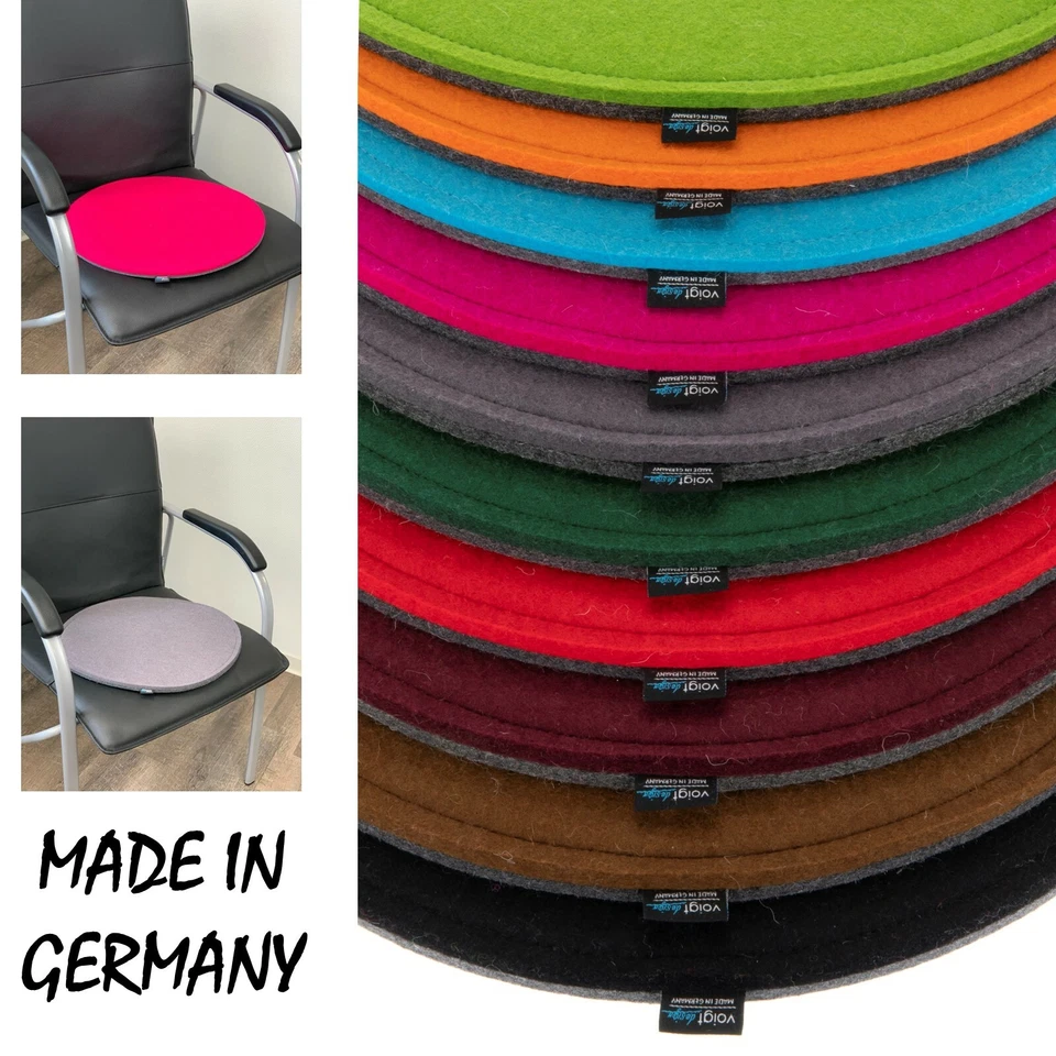 Sitzauflage WOLLFILZ 10 mm rund 35 cm 40 cm Stuhlauflage Sitzkissen Bankauflage - Bild 1 von 3